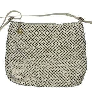 Vintage Whiting and Davis Mesh Evening Crossbody Cream Color Handbag Purse Bag